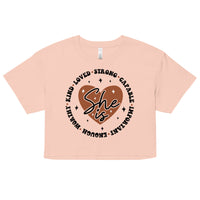 Women’s Crop Top - She is Kind, Loved and Capable